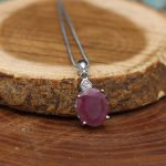 نیم ست یاقوت سرخ الماس تراش نقره زنانه طرح شوکا - Image 2