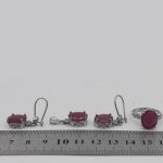 نیم ست یاقوت سرخ الماس تراش نقره زنانه طرح شوکا - Image 5