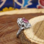 نیم ست یاقوت سرخ الماس تراش نقره زنانه طرح آرمیتا - Image 2