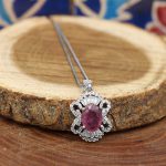 نیم ست یاقوت سرخ الماس تراش نقره زنانه طرح آرمیتا - Image 3