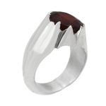 انگشتر گارنت الماس تراش نقره مردانه دست ساز طرح بهرام