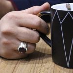 انگشتر گارنت الماس تراش نقره مردانه دست ساز طرح بهرام - Image 4