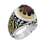 انگشتر گارنت نقره مردانه طرح بهنام