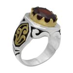 انگشتر گارنت نقره مردانه طرح یاسین