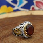 انگشتر گارنت نقره مردانه طرح یاسین - Image 2