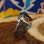 انگشتر گارنت نقره مردانه طرح یاسین - Image 3