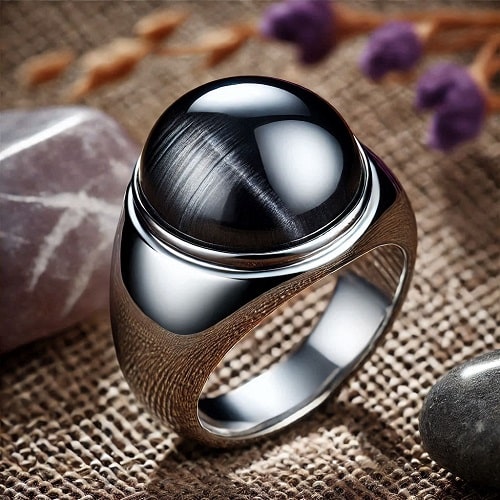 دعای هفت جلاله روی انگشتر مردانه حدید صینی