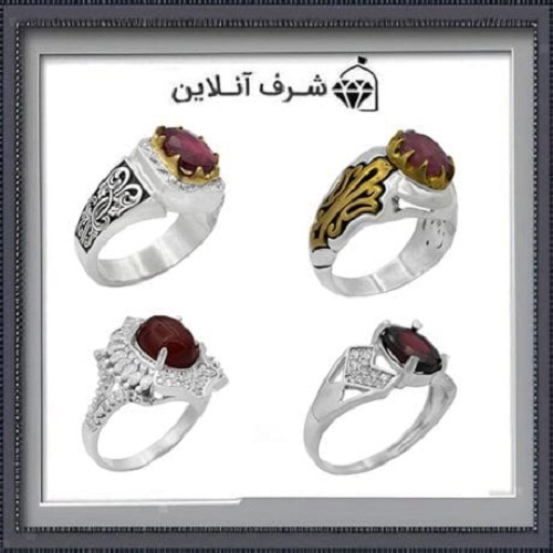 انواع انگشتر با سنگ‌های قرمز