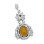 گردنبند شرف الشمس زنانه نقره طرح لاله + حکاکی