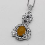 گردنبند شرف الشمس زنانه نقره طرح لاله + حکاکی - Image 2