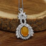 گردنبند شرف الشمس زنانه نقره طرح لاله + حکاکی - Image 3