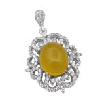 گردنبند شرف الشمس زنانه نقره طرح نارنج + حکاکی