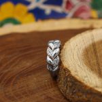 حلقه نقره دخترانه طرح گندم - Image 2