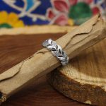 حلقه نقره دخترانه طرح گندم - Image 3