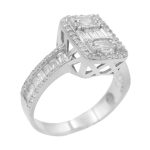 حلقه تک نگین نقره زنانه طرح طهورا