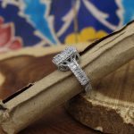 حلقه تک نگین نقره زنانه طرح طهورا - Image 2