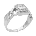 حلقه تک نگین نقره زنانه طرح ییلدیز