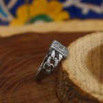 حلقه تک نگین نقره زنانه طرح ییلدیز - Image 2