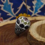 انگشتر چند سنگ نقره مردانه دست ساز طرح فاخر ایزدیار - Image 2