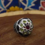 انگشتر چند سنگ نقره مردانه دست ساز طرح فاخر ایزدیار - Image 3