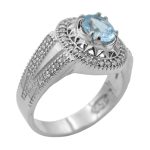 انگشتر توپاز الماس تراش نقره مردانه طرح فریبرز