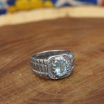 انگشتر توپاز الماس تراش نقره مردانه طرح افشین - Image 3