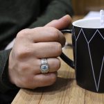 انگشتر توپاز الماس تراش نقره مردانه طرح افشین - Image 4