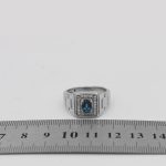 انگشتر توپاز الماس تراش نقره مردانه طرح الوند - Image 5