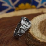 انگشتر توپاز الماس تراش نقره مردانه طرح الوند - Image 2