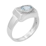 انگشتر توپاز الماس تراش نقره مردانه طرح نورهان