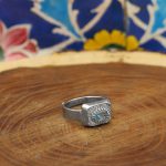 انگشتر توپاز الماس تراش نقره مردانه طرح نورهان - Image 2