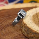 انگشتر توپاز الماس تراش نقره مردانه طرح نورهان - Image 3