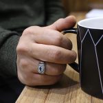 انگشتر توپاز الماس تراش نقره مردانه طرح نورهان - Image 4