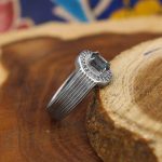 انگشتر توپاز الماس تراش نقره مردانه طرح کسرا - Image 2