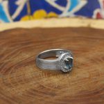 انگشتر توپاز الماس تراش نقره مردانه طرح کسرا - Image 3