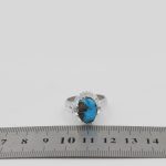 انگشتر فیروزه نیشابوری نقره مردانه دست ساز طرح آیینه کاری شیرزاد - Image 5