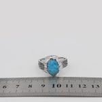 انگشتر فیروزه نیشابوری نقره مردانه دست ساز طرح دادبان - Image 5