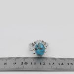 انگشتر فیروزه نیشابوری نقره مردانه دست ساز طرح آیینه کاری عارف - Image 5