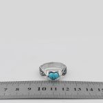 انگشتر فیروزه نیشابوری نقره مردانه دست ساز طرح قلم زنی پژمان - Image 5