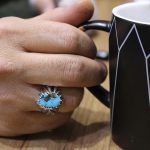 انگشتر فیروزه نیشابوری نقره مردانه دست ساز طرح کمال - Image 4
