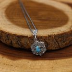 گردنبند فیروزه نیشابوری نقره زنانه طرح حدیث - Image 2