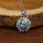 گردنبند فیروزه نیشابوری نقره زنانه طرح غزاله - Image 3