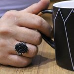 انگشتر عقیق مشکی نقره مردانه طرح اسد + حکاکی حسبی الله - Image 4