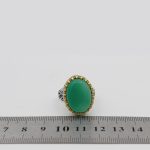 انگشتر عقیق سبز نقره مردانه طرح عقیله - Image 4