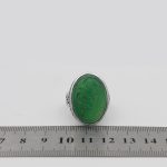 انگشتر عقیق سبز نقره مردانه طرح مظهر + حکاکی یا حسن جان (ع) - Image 4