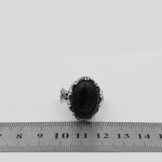 انگشتر عقیق مشکی نقره مردانه طرح آمر - Image 5