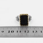 انگشتر عقیق مشکی نقره مردانه طرح شاهرخ - Image 4