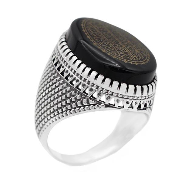 4-1-1945 black-agate-hamed-ring(1) انگشتر عقیق سیاه (مشکی) مردانه نقره