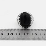 انگشتر عقیق مشکی نقره مردانه طرح شاهکار - Image 4