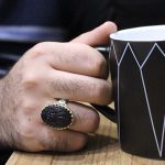 انگشتر عقیق مشکی نقره مردانه طرح شایان - Image 5